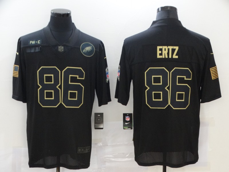 Personalized Eagles 86 Zach Ertz Black 2020 Salute To Service Limited Jersey