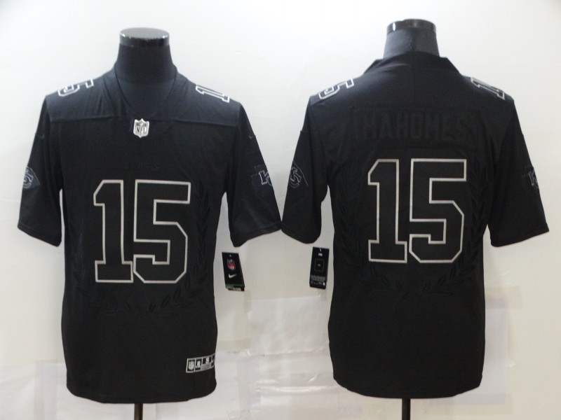Personalized Chiefs 15 Patrick Mahomes Black Commemorative Edition Untouchable Limited Jersey