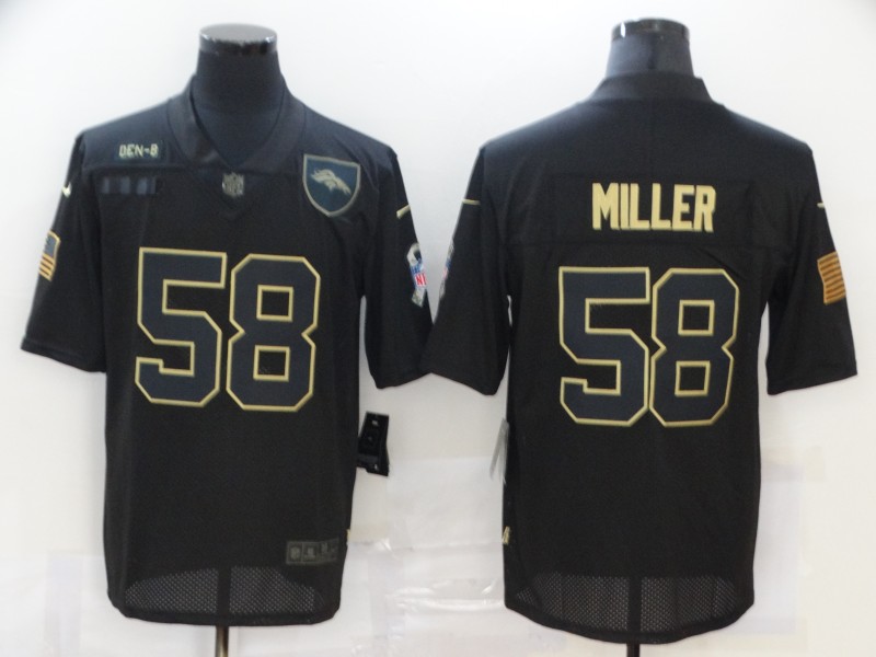 Personalized Broncos 58 Von Miller Black 2020 Salute To Service Limited Jersey