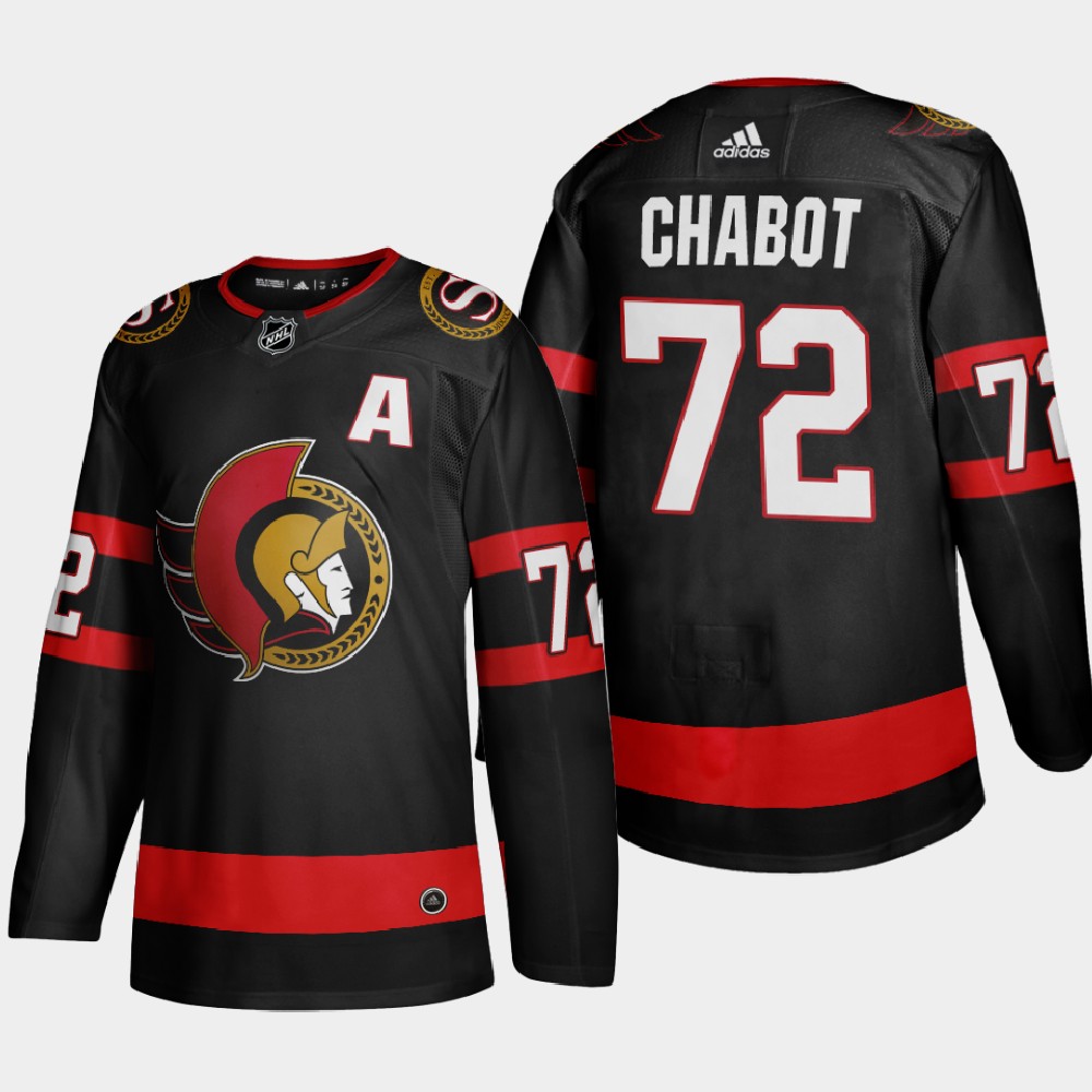 Personalized Ottawa Senators #72 Thomas Chabot Men’s 2020-21 Authentic Player Home Stitched NHL Jersey Black