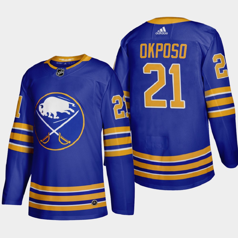 Personalized Buffalo Sabres #21 Kyle Okposo Men’s 2020-21 Home Authentic Player Stitched NHL Jersey Royal Blue