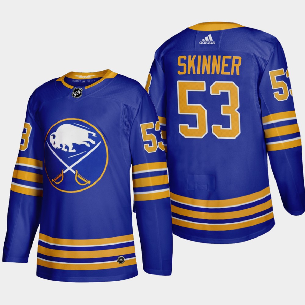 Personalized Buffalo Sabres #53 Jeff Skinner Men’s 2020-21 Home Authentic Player Stitched NHL Jersey Royal Blue