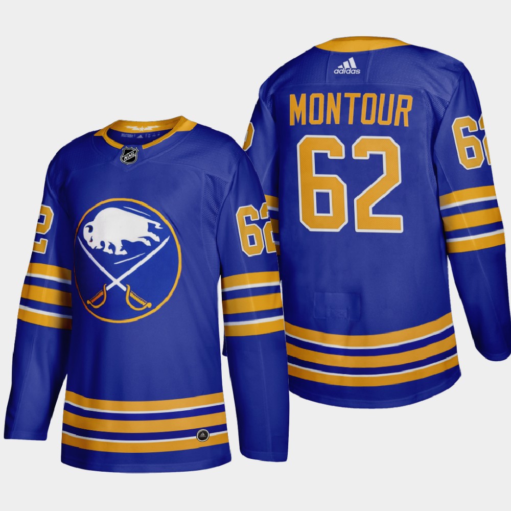 Personalized Buffalo Sabres #62 Brandon Montour Men’s 2020-21 Home Authentic Player Stitched NHL Jersey Royal Blue