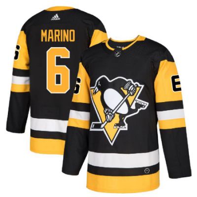 Personalized Men’s Penguins #6 Marino black Authentic Stitched Hockey Jersey