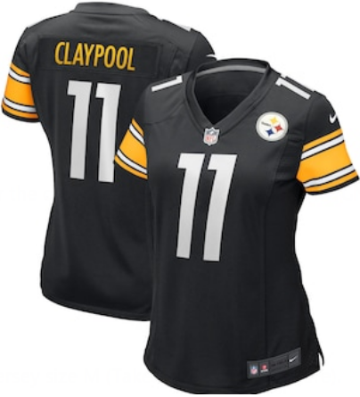 Personalized Women Steelers #11 Chase Claypool Black Jersey
