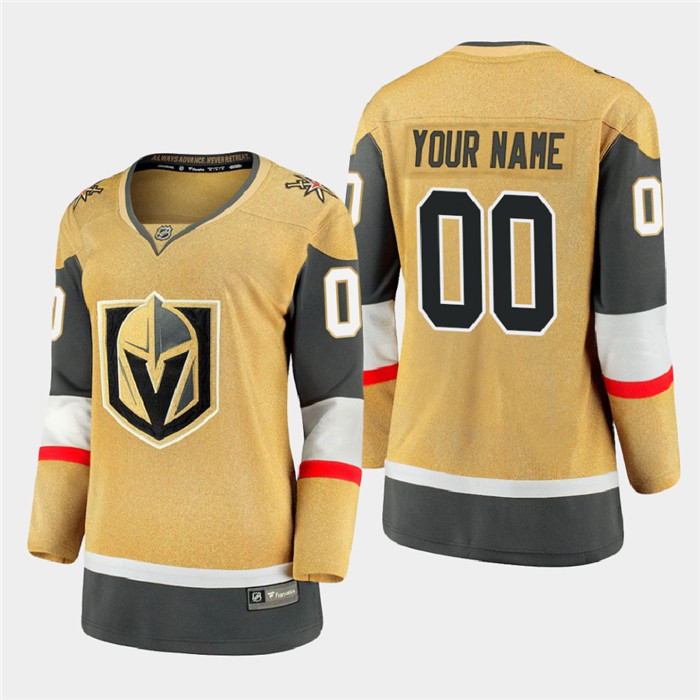 Personalized Women’s Vegas Golden Knights Women’s 2020-21 Player Alternate Stitched NHL Jersey Gold
