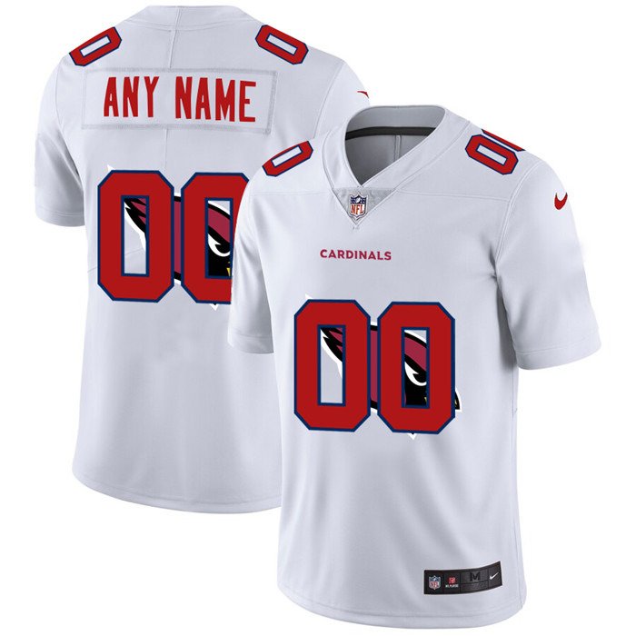 Personalized Arizona Cardinals White Men’s Team Logo Dual Overlap Limited NFL Jersey