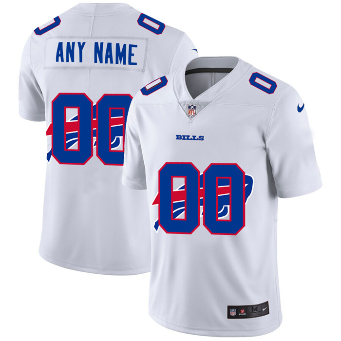 Personalized Buffalo Bills White Men’s Team Logo Dual Overlap Limited NFL Jersey