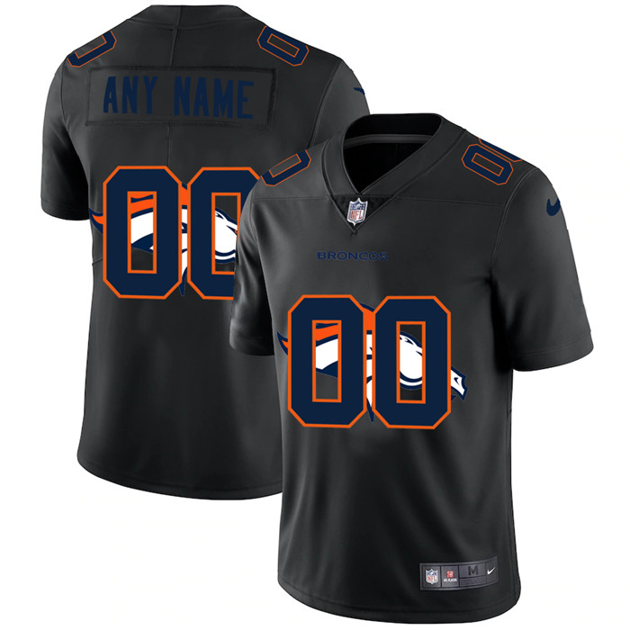 Personalized Denver Broncos Men’s Team Logo Dual Overlap Limited NFL Jersey Black