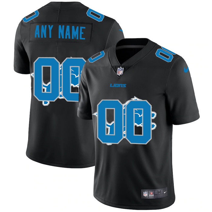 Personalized Detroit Lions Men’s Team Logo Dual Overlap Limited NFL Jersey Black