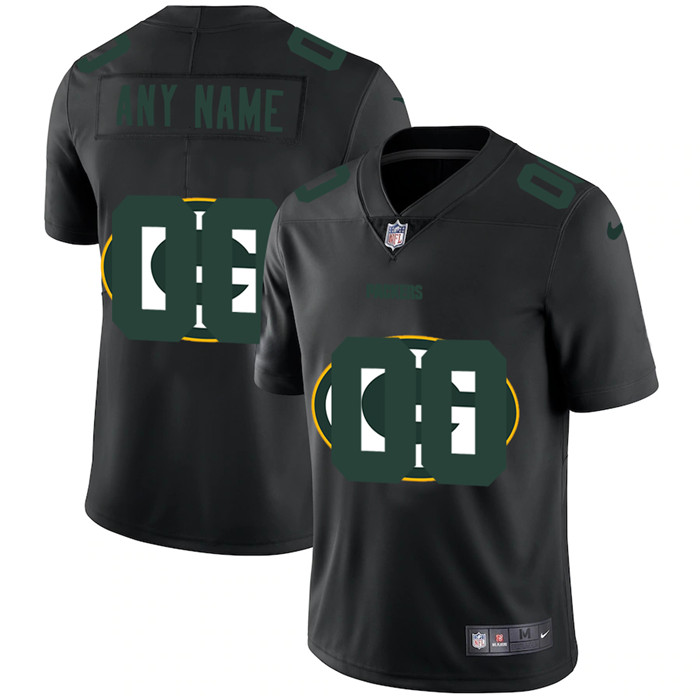Personalized Green Bay Packers Men’s Team Logo Dual Overlap Limited NFL Jersey Black