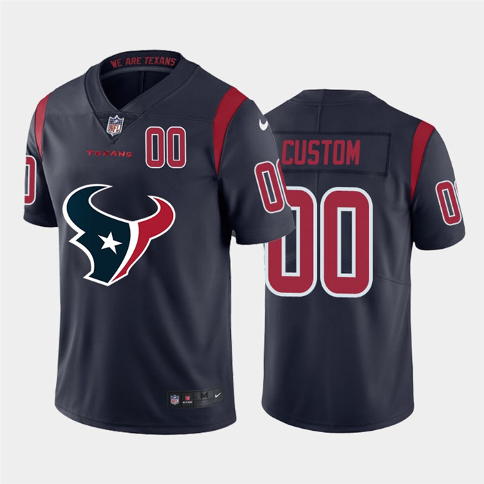 Personalized Houston Texans Navy Blue Men’s Big Team Logo Player Limited NFL Jersey