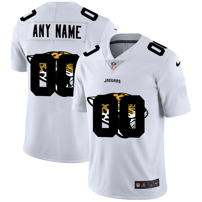 Personalized Jacksonville Jaguars White Men’s Team Logo Dual Overlap Limited NFL Jersey