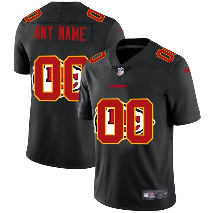 Personalized Kansas City Chiefs Men’s Team Logo Dual Overlap Limited NFL Jersey Black