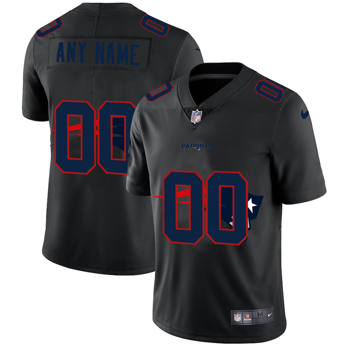Personalized New England Patriots Men’s Team Logo Dual Overlap Limited NFL Jersey Black