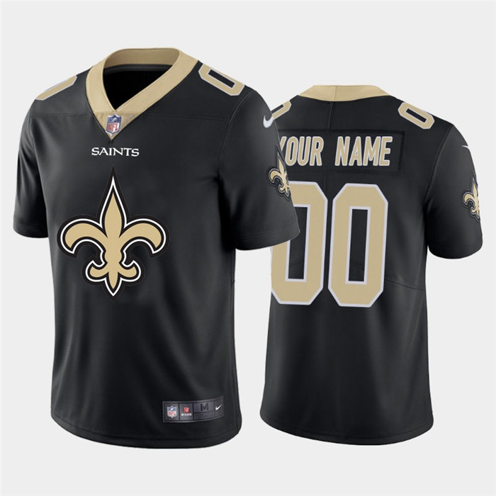 Personalized New Orleans Saints Black Men’s Big Team Logo Limited NFL Jersey