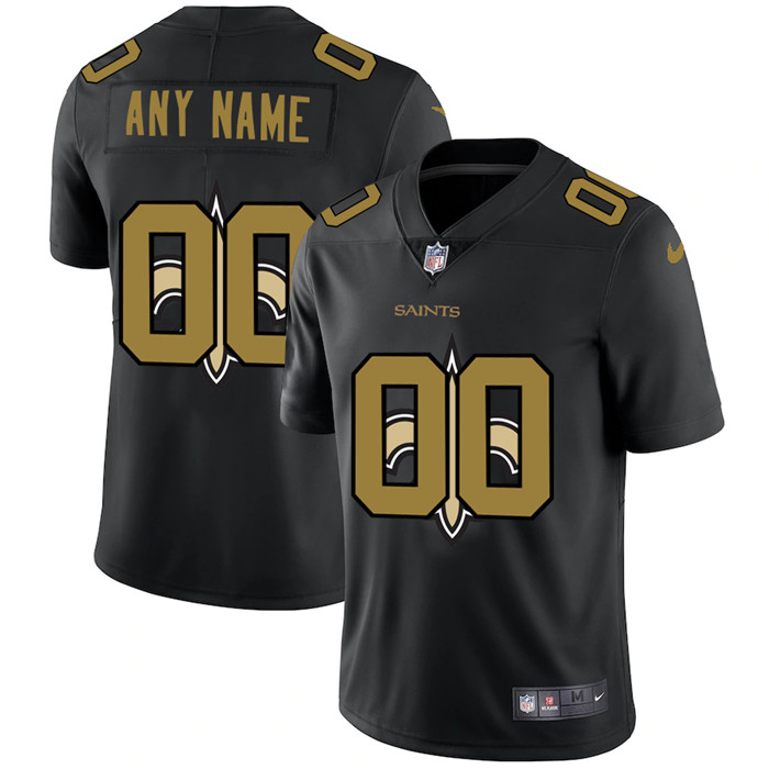 Personalized New Orleans Saints Men’s Team Logo Dual Overlap Limited NFL Jersey Black