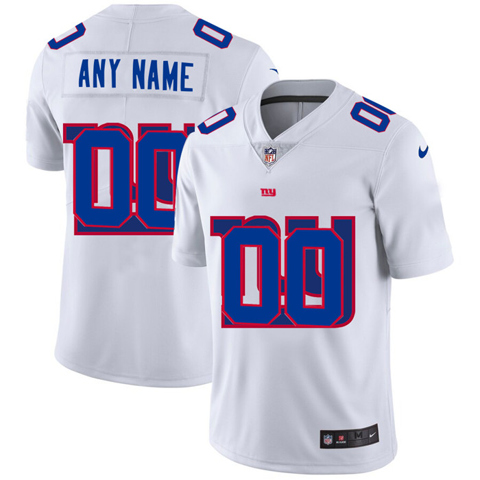 Personalized New York Giants White Men’s Team Logo Dual Overlap Limited NFL Jersey