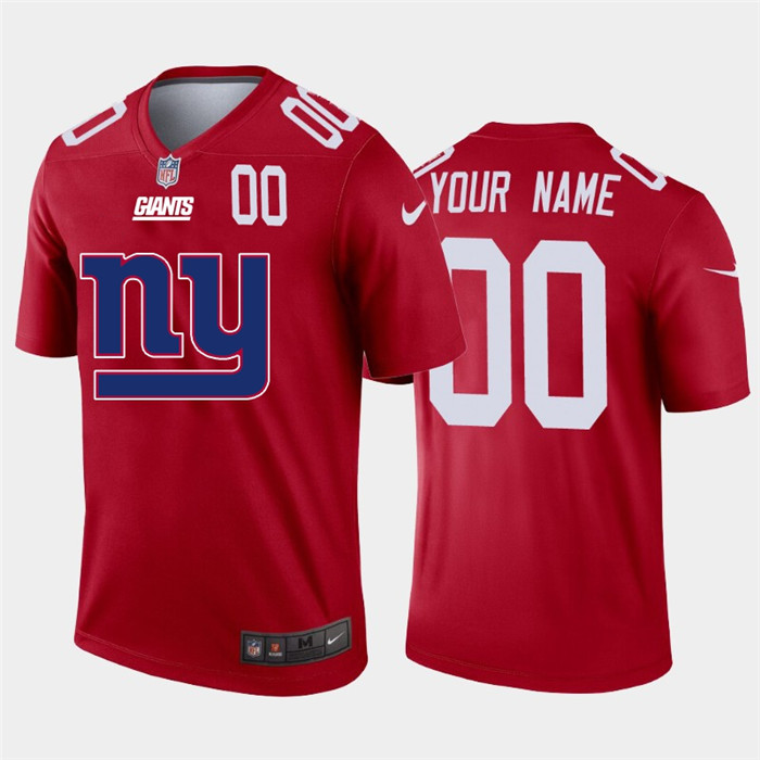 Personalized New York Giants Red Men’s Big Team Logo Player Limited NFL Jersey