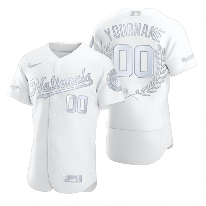 Personalized Washington Nationals Men”s Platinum MLB MVP Limited Player Edition Jersey
