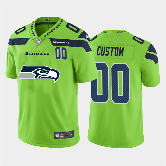 Personalized Seattle Seahawks Green Men’s Big Team Logo Player Limited NFL Jersey