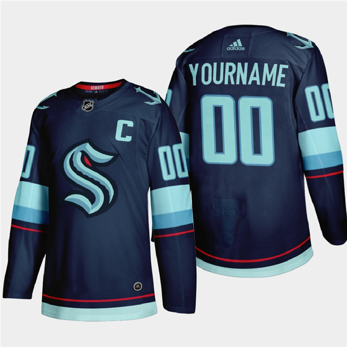 Personalized Seattle Kraken Men’s 2021-22 Navy Home Authentic Stitched NHL Jersey
