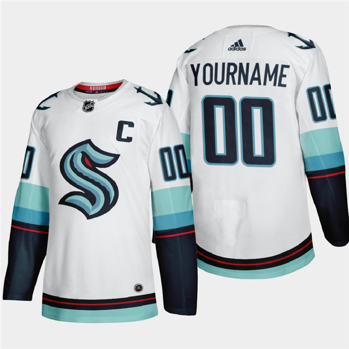 Personalized Seattle Kraken Men’s 2021-22 White Away Authentic Stitched NHL Jersey