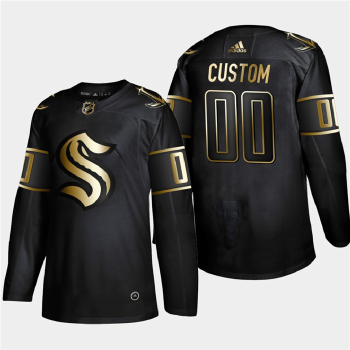 Personalized Seattle Kraken Men’s Black Golden Edition Limited Stitched NHL Jersey