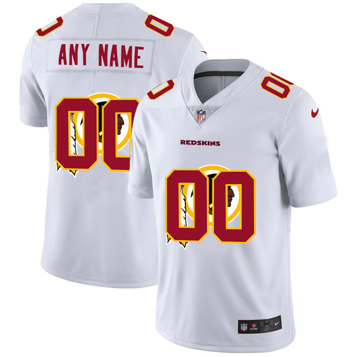 Personalized Washington Redskins White Men’s Team Logo Dual Overlap Limited NFL Jersey