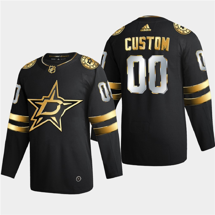 Personalized Dallas Stars Men’s Black Golden Edition Limited Stitched NHL Jersey