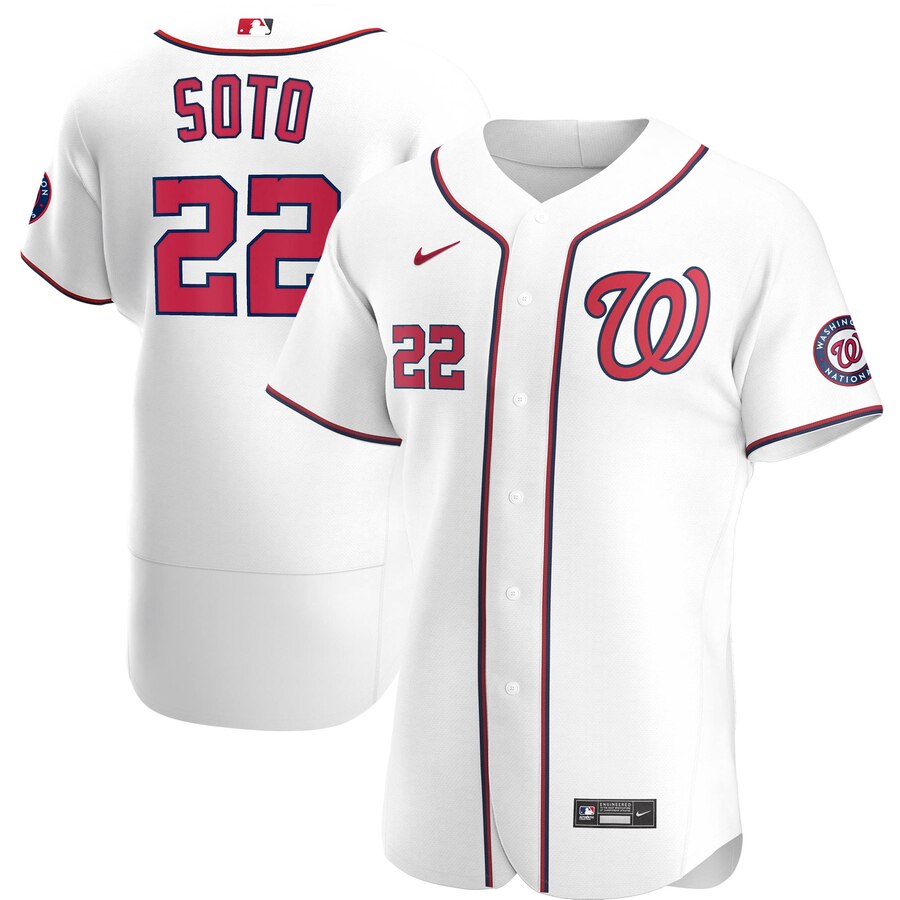 Personalized Washington Nationals #22 Juan Soto Men’s White Home 2020 Authentic Player MLB Jersey