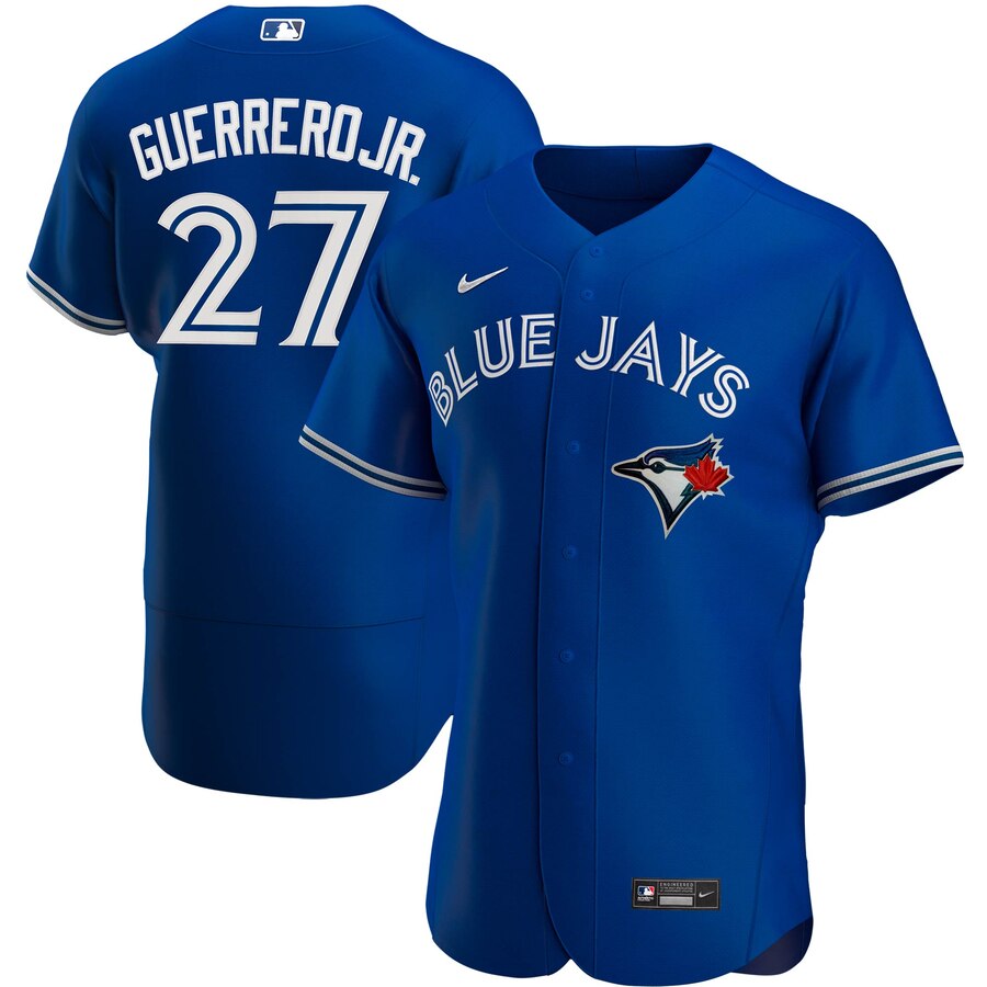 Personalized Toronto Blue Jays #27 Vladimir Guerrero Jr. Men’s Royal Alternate 2020 Authentic Player MLB Jersey