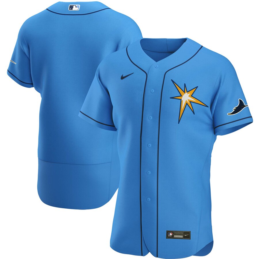 Personalized Tampa Bay Rays Men’s Light Blue Alternate 2020 Authentic Team MLB Jersey