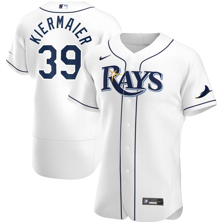 Personalized Tampa Bay Rays #39 Kevin Kiermaier Men’s White Home 2020 Authentic Player MLB Jersey