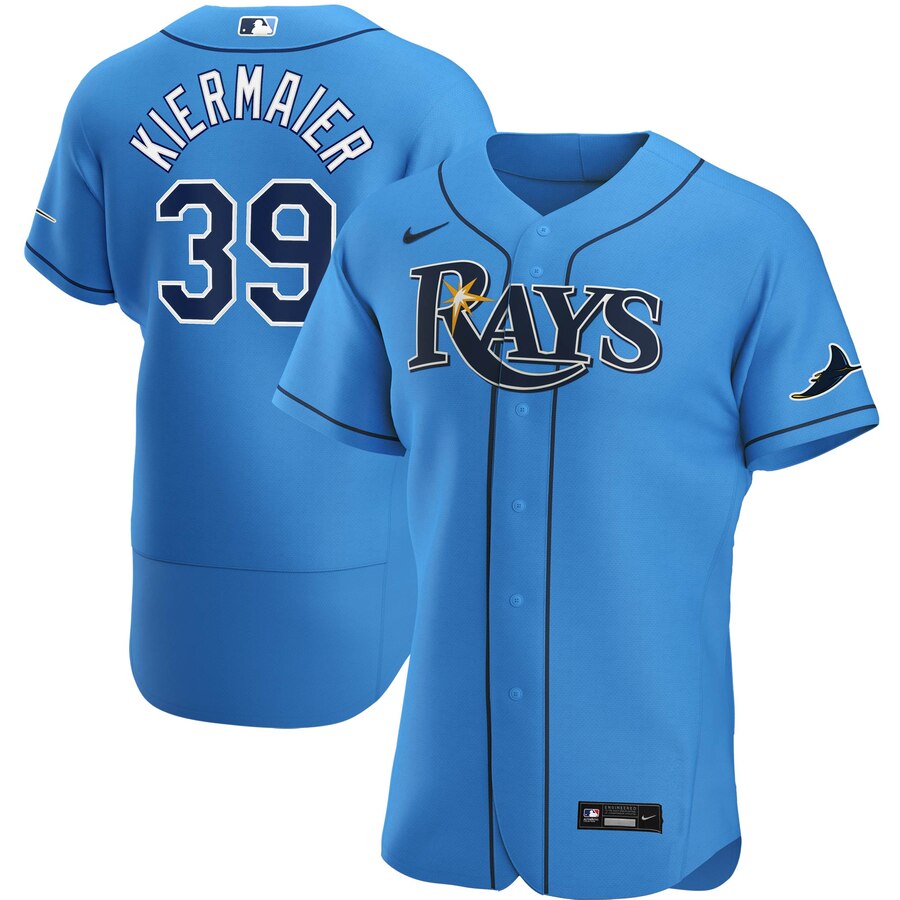 Personalized Tampa Bay Rays #39 Kevin Kiermaier Men’s Light Blue Alternate 2020 Authentic Player MLB Jersey
