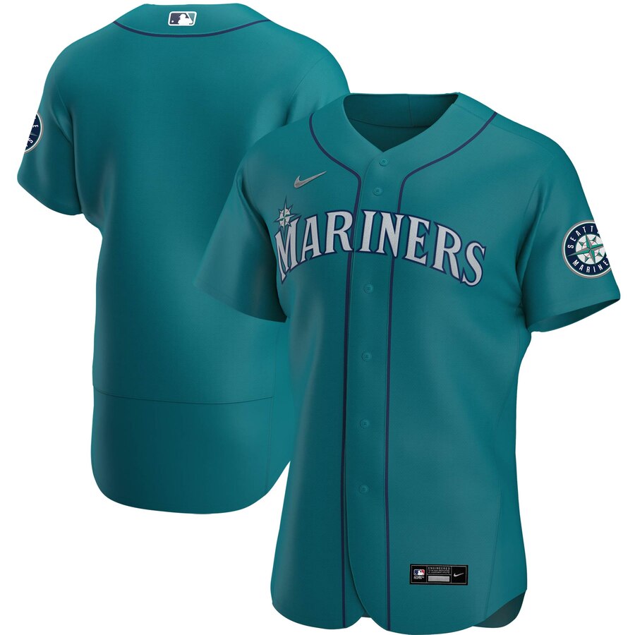 Personalized Seattle Mariners Men’s Aqua Alternate 2020 Authentic Official Team MLB Jersey