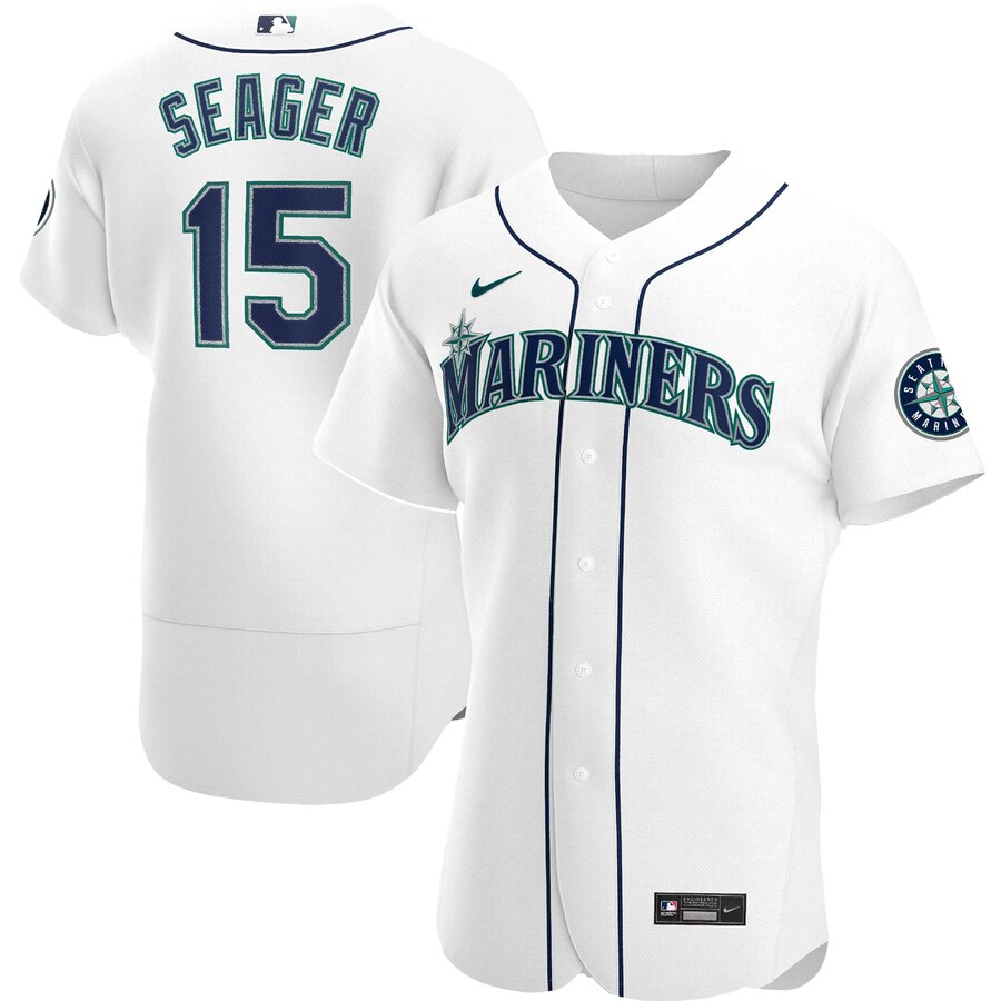 Personalized Seattle Mariners #15 Kyle Seager Men’s White Home 2020 Authentic Player MLB Jersey