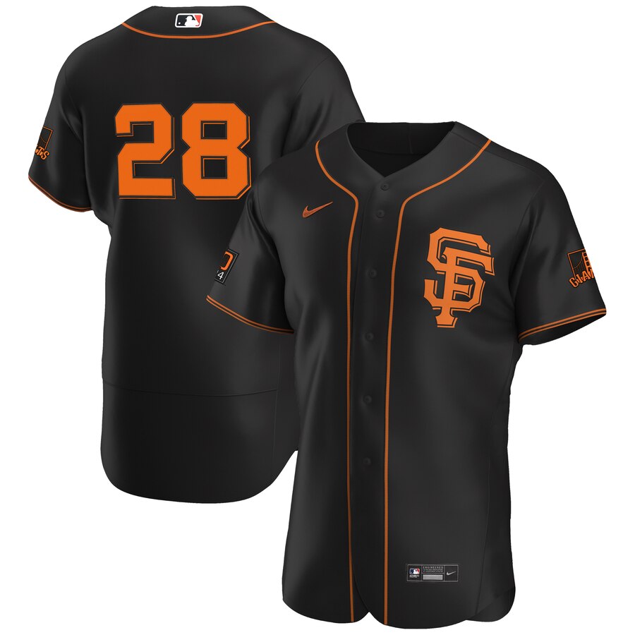 Personalized San Francisco Giants #28 Buster Posey Men’s Black Alternate 2020 Authentic Player MLB Jersey