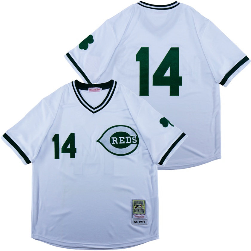 Personalized Reds 14 White St. Patrick’s Day Jersey