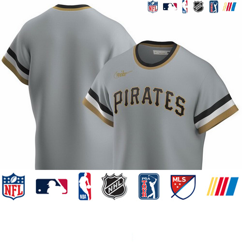 Personalized Pittsburgh Pirates Road Cooperstown Collection Team MLB Jersey Gray