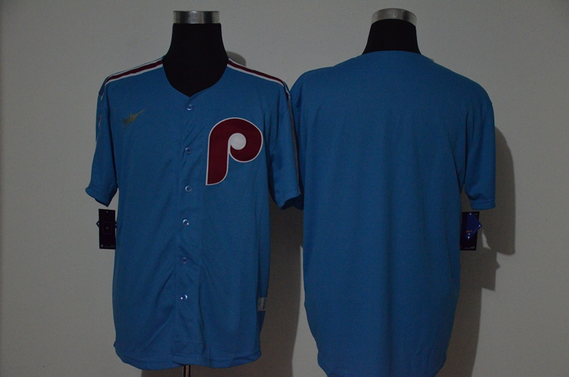 Personalized Phillies Blank Blue Cooperstown Collection Jersey
