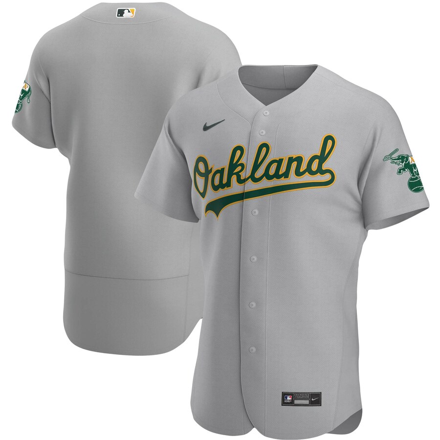 Personalized Oakland Athletics Men’s Gray Road 2020 Authentic Official Team MLB Jersey