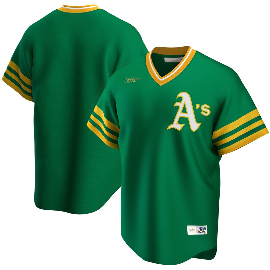 Personalized Oakland Athletics Road Cooperstown Collection Team MLB Jersey Kelly Green
