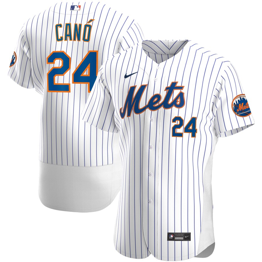 Personalized New York Mets #24 Robinson Cano Men’s White Home 2020 Authentic Player MLB Jersey
