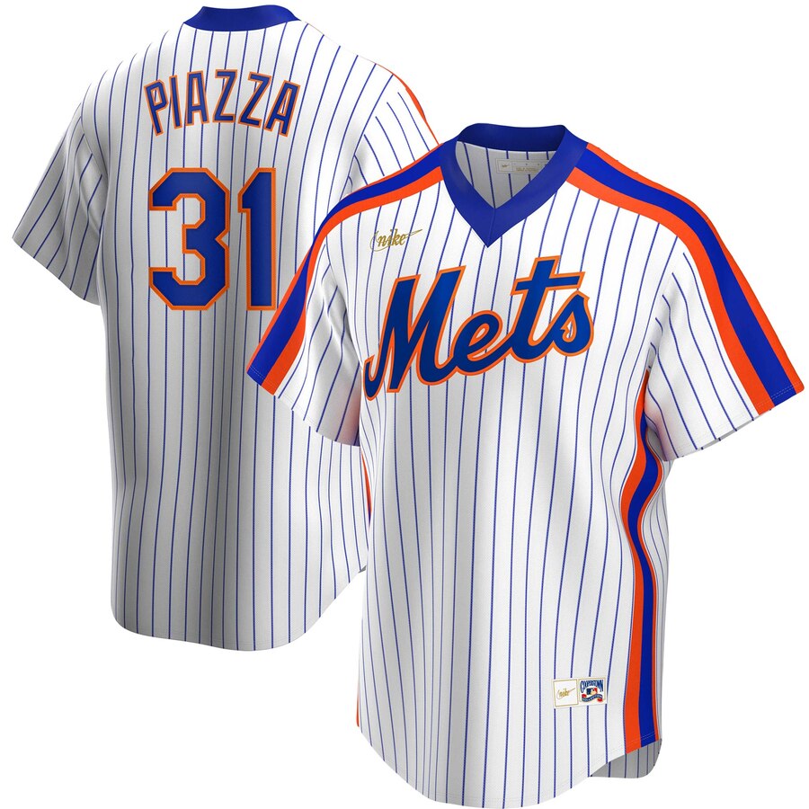 Personalized New York Mets #31 Mike Piazza Home Cooperstown Collection Player MLB Jersey White