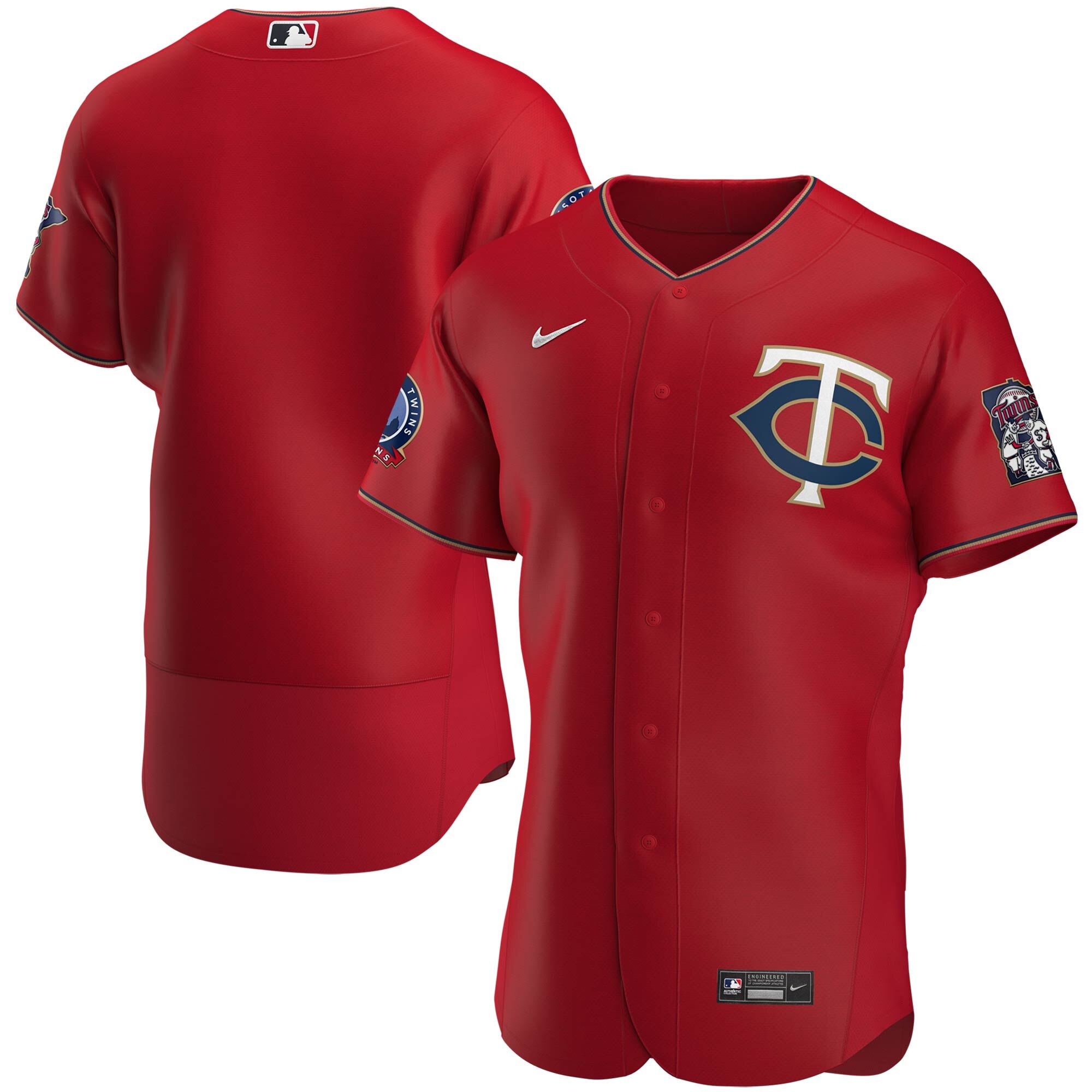 Personalized Minnesota Twins Men’s Red Alternate 2020 60th Season Authentic Team MLB Jersey