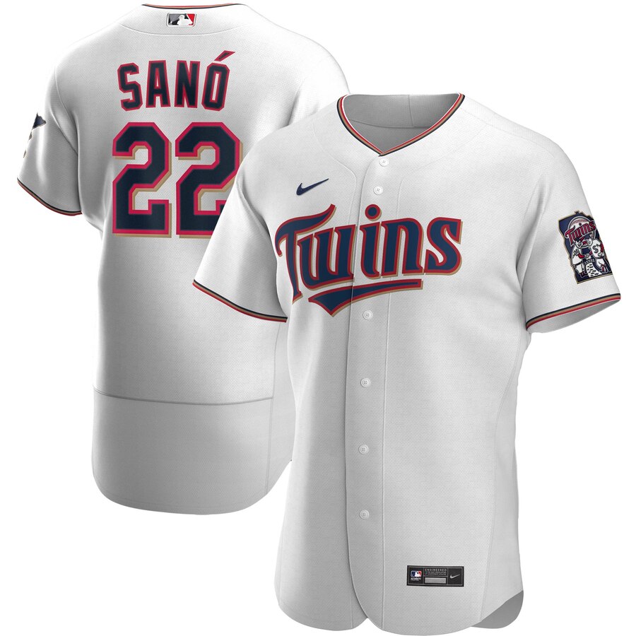 Personalized Minnesota Twins #22 Miguel Sano Men’s White Home 2020 Authentic Player MLB Jersey
