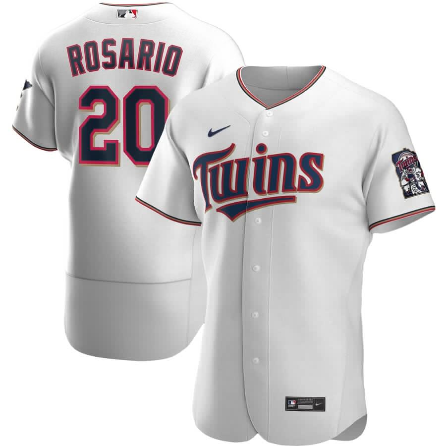 Personalized Minnesota Twins #20 Eddie Rosario Men’s White Home 2020 Authentic Player MLB Jersey