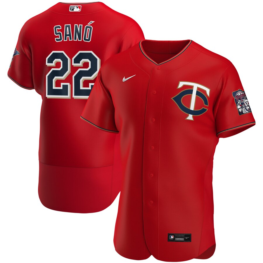 Personalized Minnesota Twins #22 Miguel Sano Men’s Red Alternate 2020 Authentic Player MLB Jersey