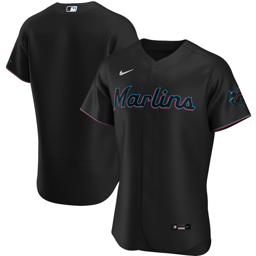 Personalized Miami Marlins Men’s Black Alternate 2020 Authentic MLB Jersey